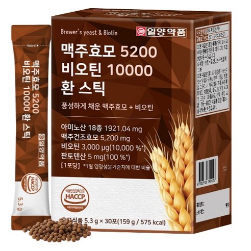 일양약품 맥주효모 5200 비오틴 10000 환 스틱 30p, 159g, 1개