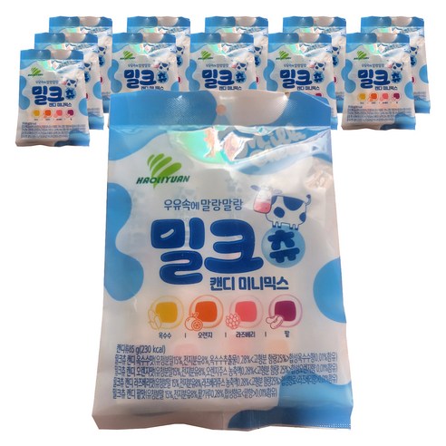 하오리위안 밀크츄 캔디 미니믹스, 12개, 85g