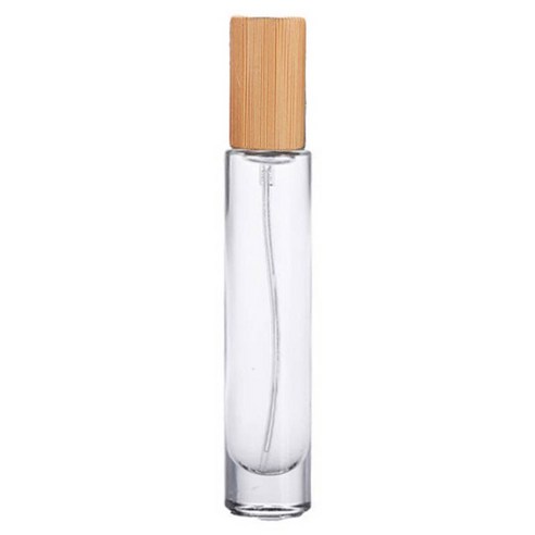 엘라라 예쁜 투명한 향수 공병 15ml, 1개, 원통대나무 뚜껑