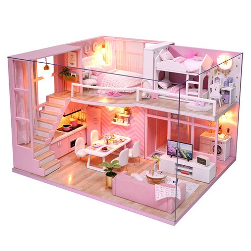 마메 DIY 주택 미니어처 세트, DF-014 큐트 하우스, 1세트