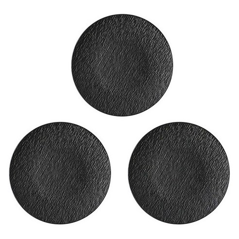 모던지 스톤 패턴 플랫접시 소 15 x 2 cm YJ650, 블랙, 3개, 단품