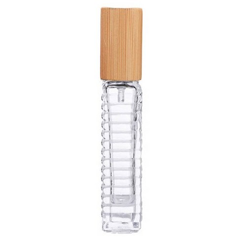 엘라라 예쁜 투명한 향수 공병 15ml, 1개, 체크대나무 뚜껑