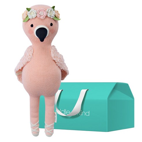 커들앤카인드 100% 핸드메이드 애착인형 + gift box 세트, 리틀 페넬로페 플라밍고(인형), 1세트