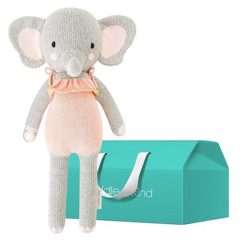 커들앤카인드 100% 핸드메이드 애착인형 + gift box 세트, 리틀 엘로이스 엘리펀트(인형), 1세트