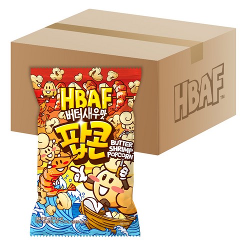 바프 버터 새우맛 팝콘, 55g, 12개