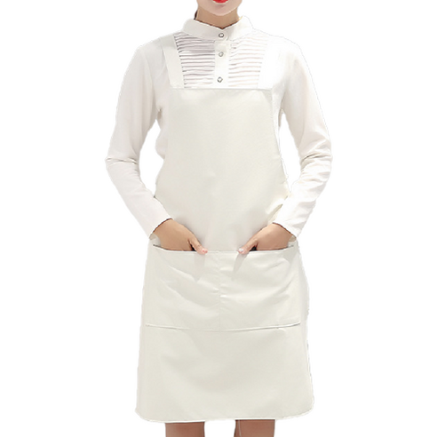 케리코 작업용 방수 투포켓 레더 앞치마, 화이트