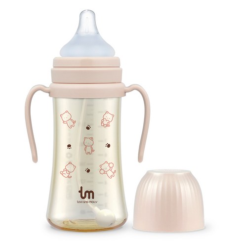 토비앤몰리 PPSU 몰리 빨대젖병 280ml × 핑크 × 1개, 개당 용량 × 색상 × 수량 섬네일