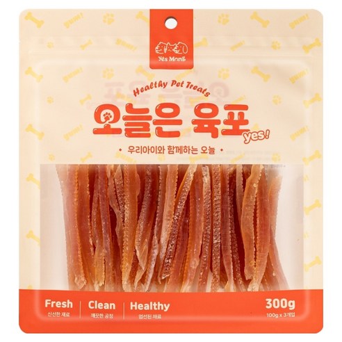 예스몽 오늘은 육포 강아지 간식, 닭가슴살 소프트스틱, 300g, 1개