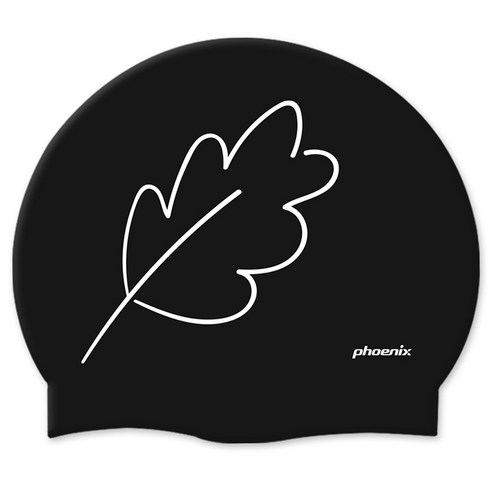 피닉스 디자인 실리콘 수영모 PCS-03, 그리린리프 블랙, 1개