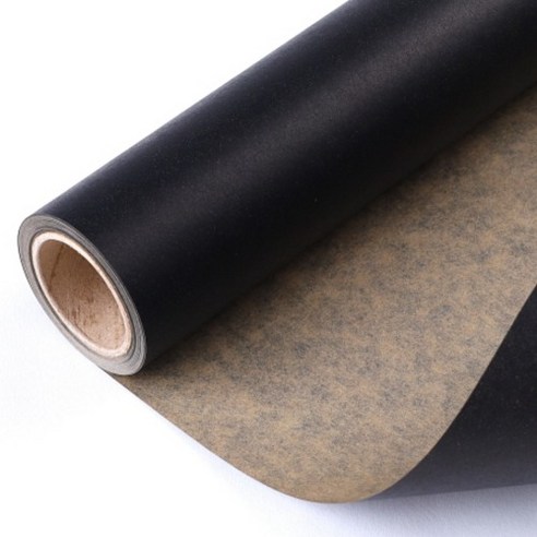 칼라 크라프트 종이롤 포장지 53cm x 15yd, 검정색, 1개