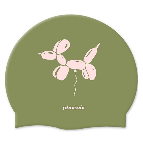 피닉스 디자인 실리콘 수영모 PCS-03, 퍼피벌룬카키, 1개