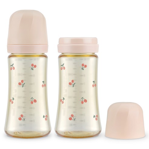 그로미미 유아용 PPSU 체리쉬 젖병, 스윗피치, 2개, 300ml