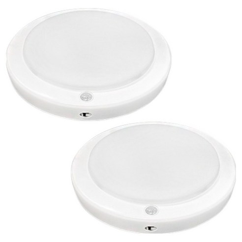LED 스마트 원형 센서등 15W, 화이트 + 주광색, 2개