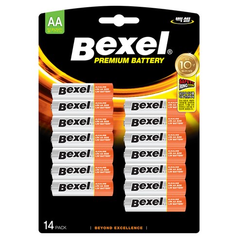 벡셀 알카라인 AA 건전지 LR6, 1개, 14입