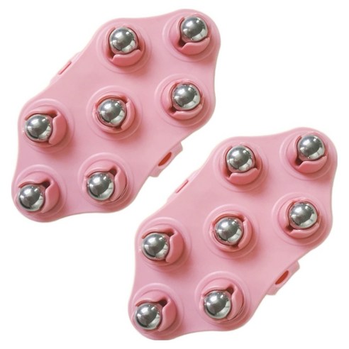 골드팡 승모근 마사지볼 롤러 목 어깨 마사지기, 2개, 핑크