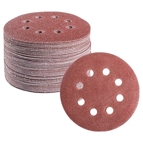 OON 원형 사포 샌딩 페이퍼 8홀 220방 125mm, 50개
