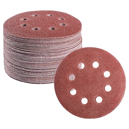OON 원형 사포 샌딩 페이퍼 8홀 240방 125mm, 50개