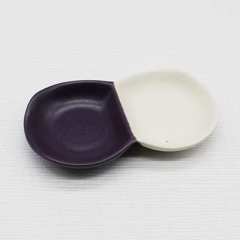달소금 도자기 2칸 땅콩소스기 14 x 7 x 1.5 cm, 딥퍼플(무광), 1개