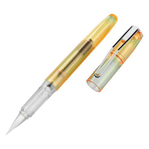 비투윈 문구 투명 소프트 헤드 만년필, 0.4mm, 오렌지