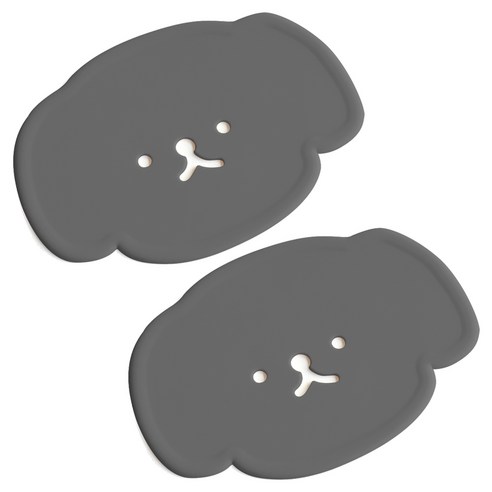 에이드엘 펀칭퍼피 실리콘 컵받침, 다크그레이, 2개