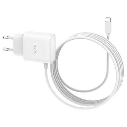 수피 C타입 군대 반입가능 일체형 18W 퀵차지 고속 충전기 2m, 화이트, 1개