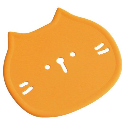 에이드엘 펀칭캣 실리콘 컵받침, 머스타드, 2개