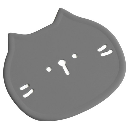 에이드엘 펀칭캣 실리콘 컵받침, 다크그레이, 2개