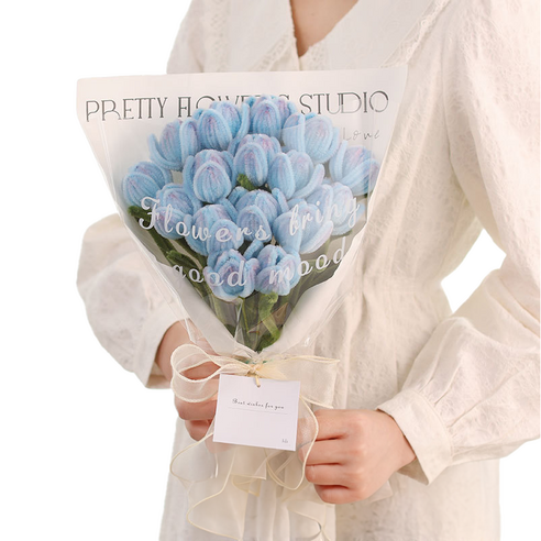 에버리즈 모루 꽃다발 만들기 DIY키트 세트, 1세트, 04 블루밍 튤립