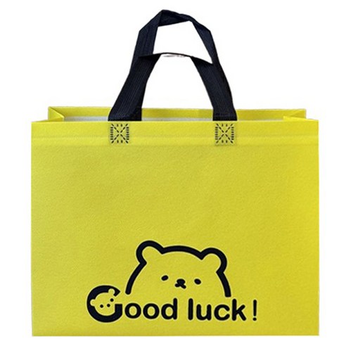 마켓감성 행운곰 부직포백 대형, 옐로우, 12개