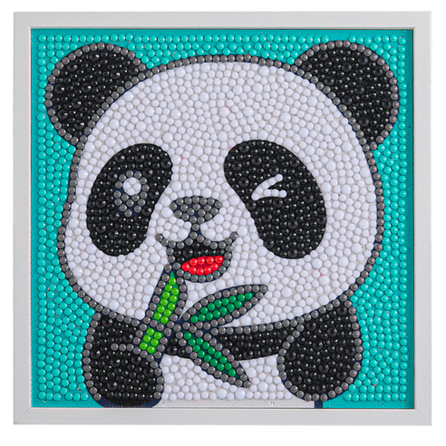 MYTOYS 액자형 귀여운 보석십자수 15 x 15 cm, 윙크판다, 1개