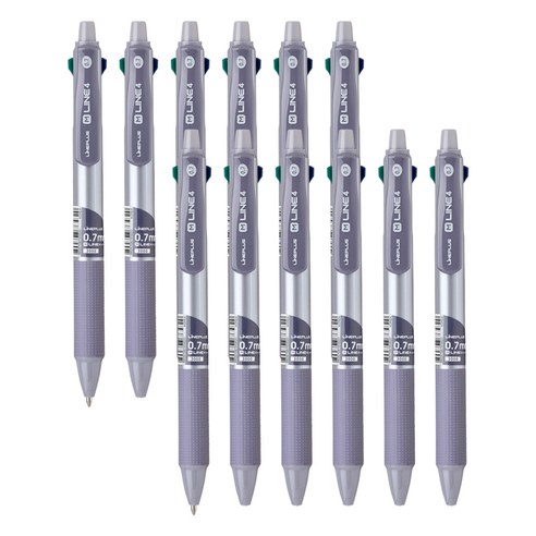 라인플러스 M 라인 4 멀티 4색 볼펜 0.7mm 12p, 다크퍼플, 1개