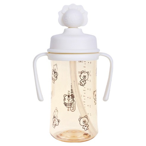 베베락 유아용 PPSU 실리콘 토퍼 빨대컵 270ml, 크림, 1개