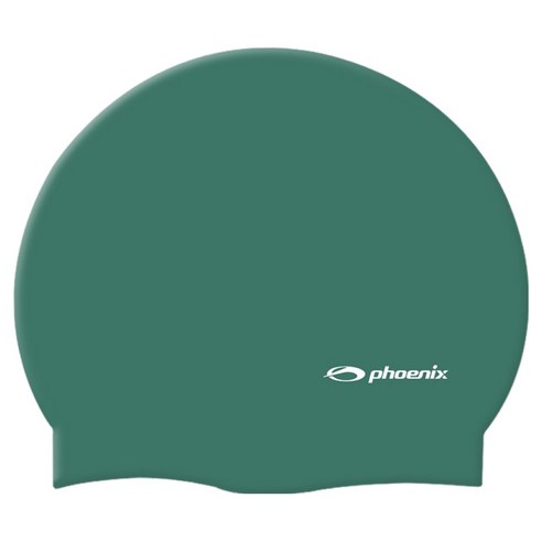 피닉스 실리콘 로고 솔리드형 수영모 PCS-02, 그린, 1개