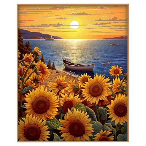 썬문 diy 행운 희망의 상징 해바라기 그림 그리기, 해바라기 2, 1개