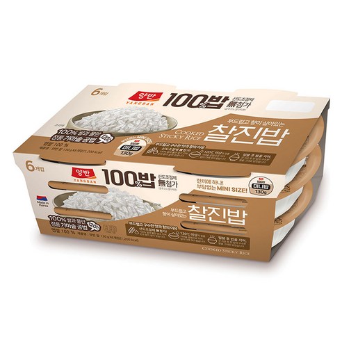 양반 동원 양반 100밥 찰진밥, 130g, 6개