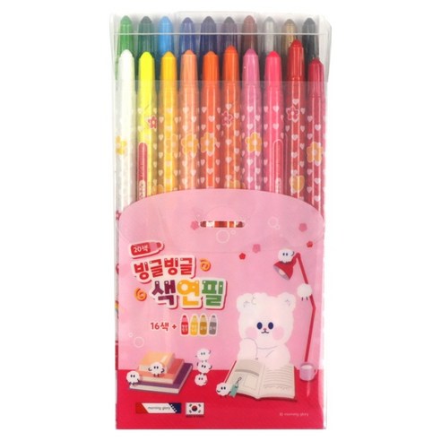모닝글로리 빙글빙글 색연필 핑크, 20색, 1개