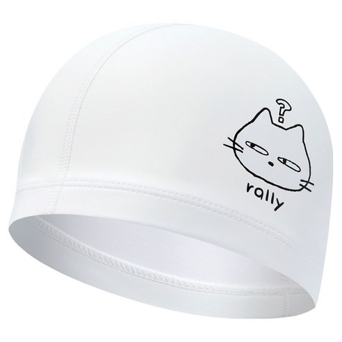 랠리 스포츠 아동용 우레탄 코팅 수모 디자인 수영모자 PRKC920, White, 1개