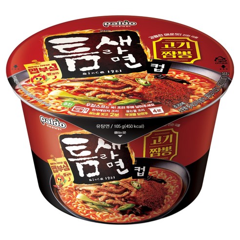 틈새라면 팔도 고기짬뽕 컵라면 105g, 1개