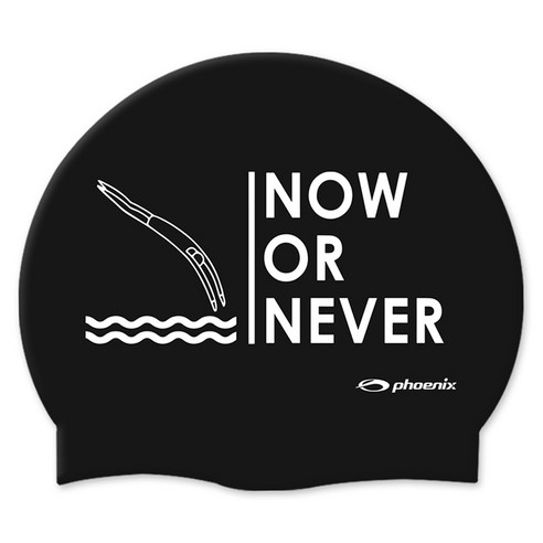 피닉스 디자인 실리콘 수영모 PCS-03, 블랙, 1개