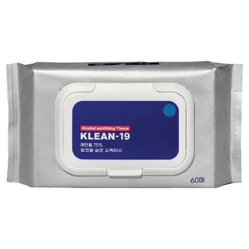KLEAN 알코올 살균소독티슈 캡형, 1개, 60매, 45g