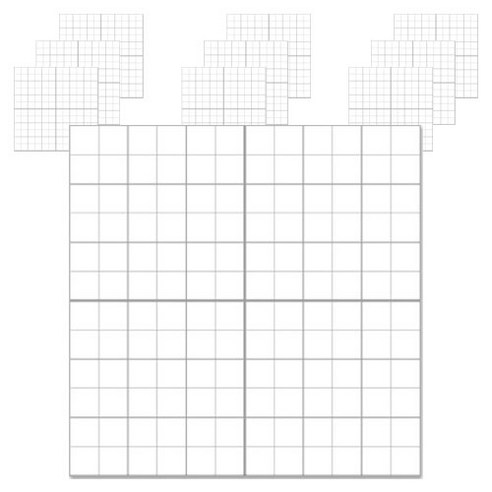 모눈종이 점착 메모지 12 x 12칸 887699B 100p, 혼합색상, 10개, 100개입