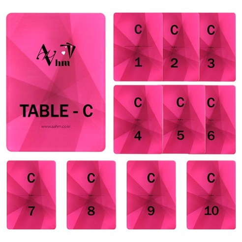 AAHM 세로형 싯카드, 테이블C(PINK), 1개