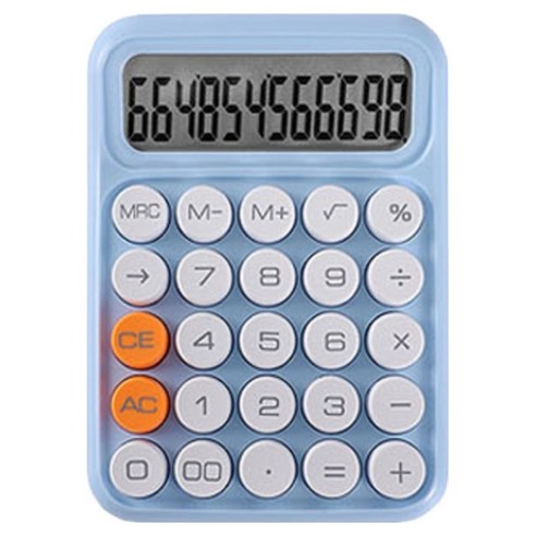 틱틱붐 레트로 파스텔 컬러 기계식 계산기, 소프트 블루, 1개