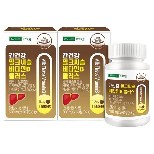 건국유업 간건강 밀크씨슬 비타민B 플러스 36g, 60정, 2개