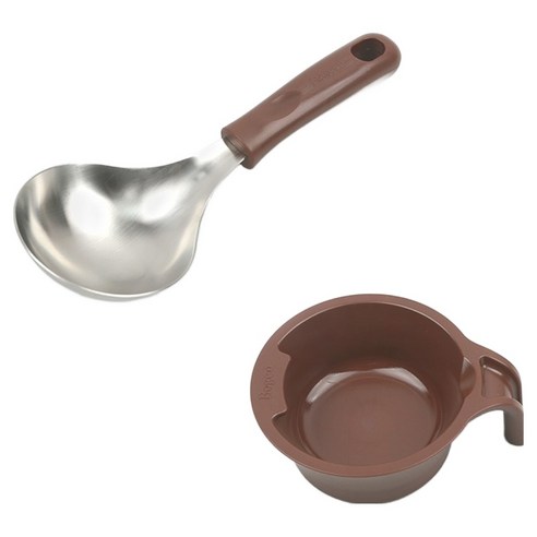 보겐 멀티 서빙 미니 국자 + 받침 세트, 초코, 1세트