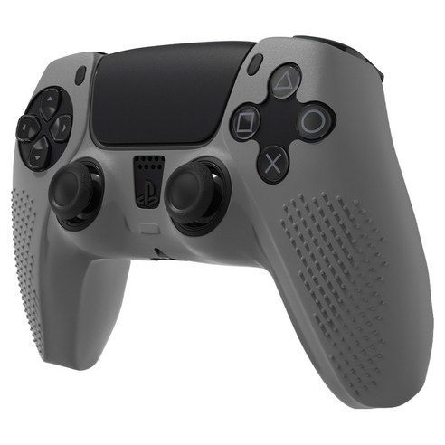 스페이스쉴드 소니 플레이스테이션 PS5 듀얼센스 호환 엠보 그립 미끄럼방지 논슬립 실리콘 커버 케이스, 그레이, 1개