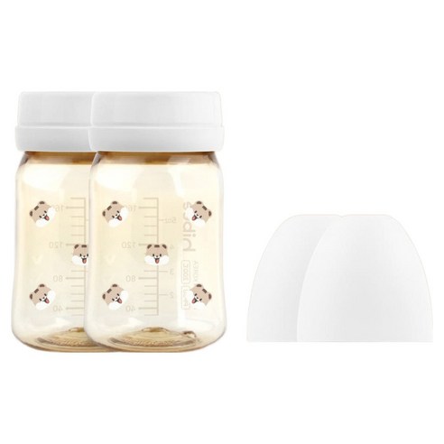 하이비 유아용 PPSU 노꼭지 젖병 트윈팩, 다람이 + 화이트, 2개, 170ml