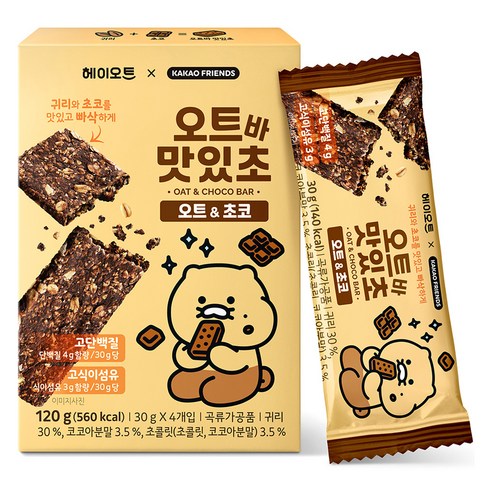 헤이오트 오트바 맛있초 초코맛 4p, 120g, 1개
