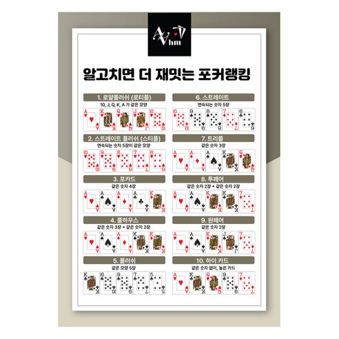 AAHM 홀덤족보 패트지 A2, 포커랭킹3, 1개