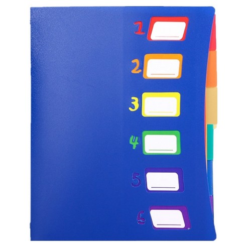 로타 6포켓 레인보우 도큐먼트 파일, 블루, 1개